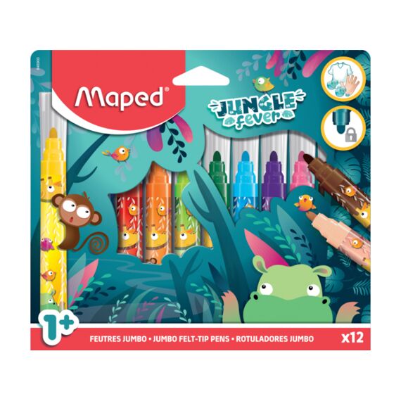 Maped Jungle Fever Jumbo Viltstiften 12 Stuks