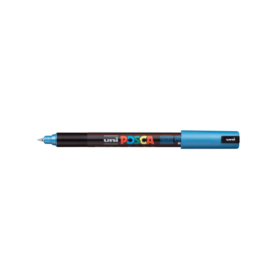Posca Marker Met Gekalibreerde Punt Extra Fijn Metallic Blauw