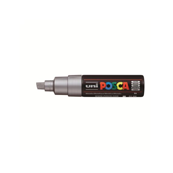 Posca Marker Met Schuine Punt Breed Zilver