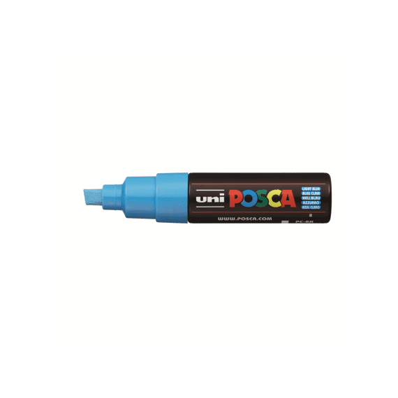 Posca Marker Met Schuine Punt Breed Lichtblauw