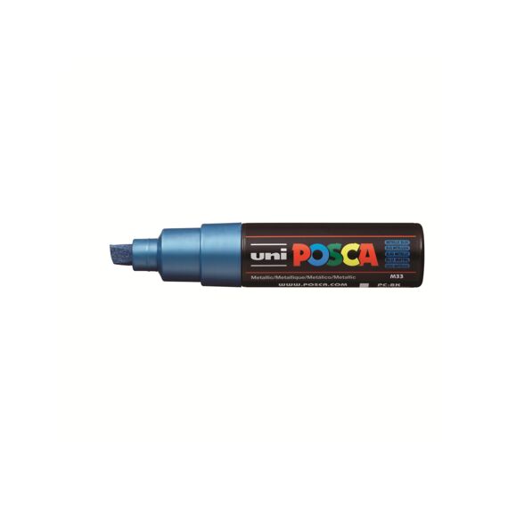 Posca Marker Met Schuine Punt Breed Metallic Blauw