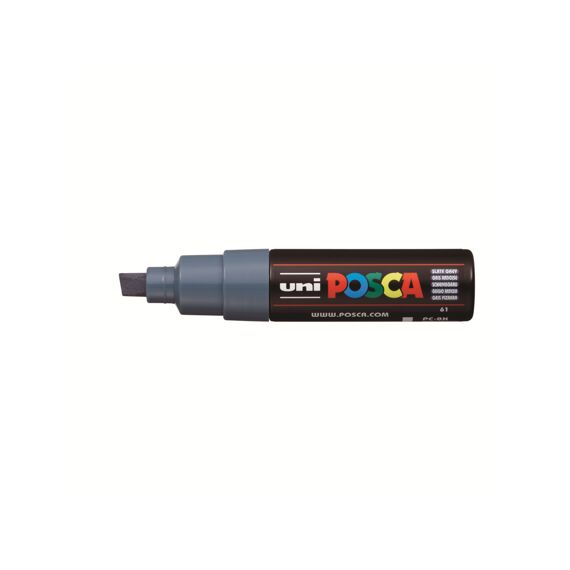 Posca Marker Met Schuine Punt Breed Leisteengrijs