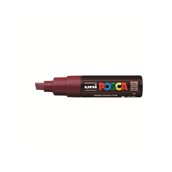 Posca Marker Met Schuine Punt Breed Wijnrood