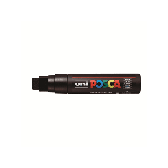 Posca Marker Met Rechthoekige Punt Extra Breed Zwart