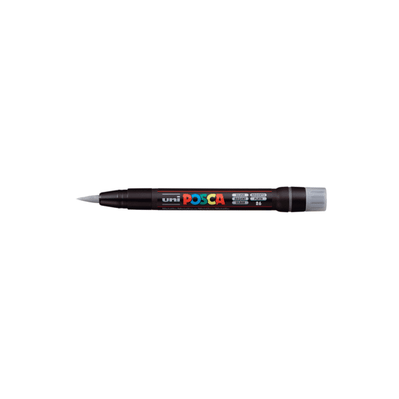 Posca Verfmarker Brush Zilver