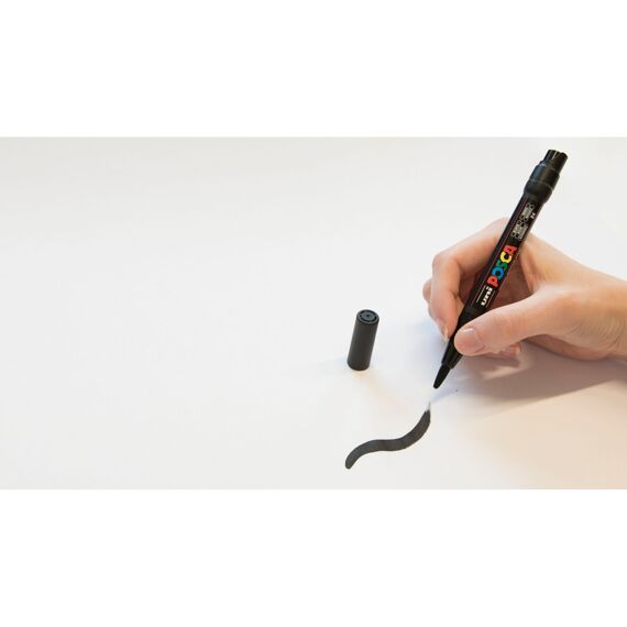 Posca Verfmarker Brush Zwart