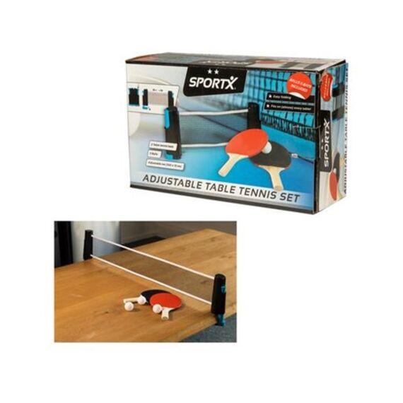 Sportx Oprolbare Tafeltennisnet + 2 Bats