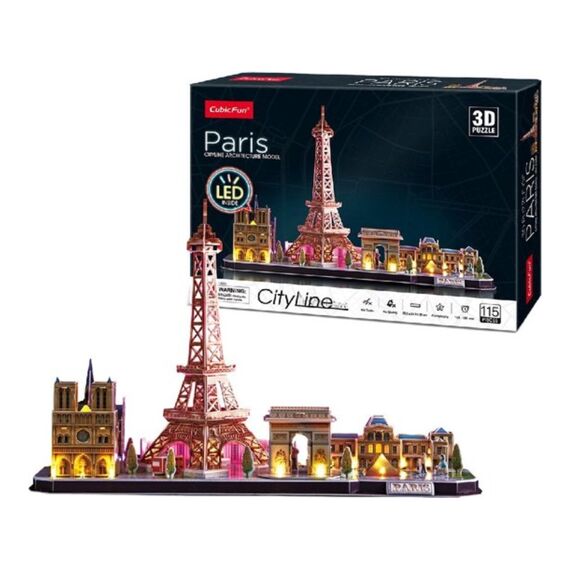 Cubic Fun 3D Puzzel City Line Parijs Led Vanaf 10 Jaar