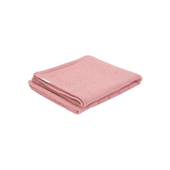 Little Dutch Pure Wiegdeken Gebreid Pointelle Knit Pink Blush