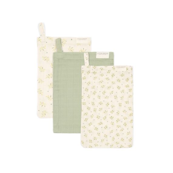 Little Dutch Essentials Hydrofiele Washandjes Blueberry Leaves/Sage