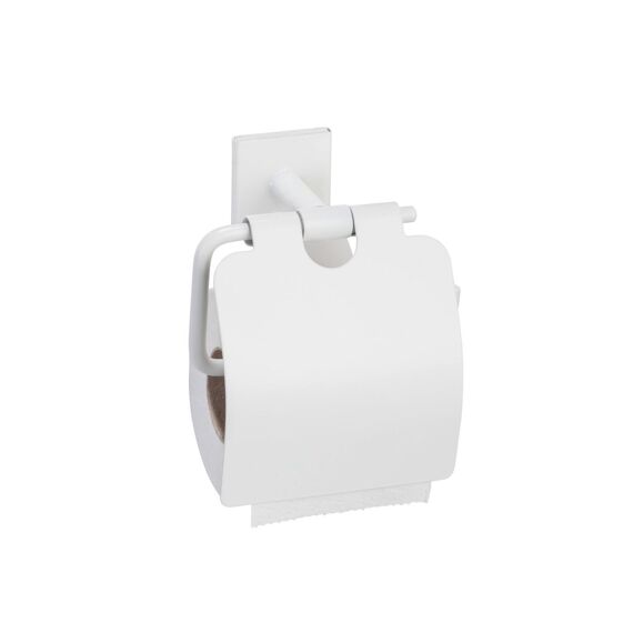 Wenko Turbo-Loc Toiletrolhouder Met Klep Ovaro Rvs Mat Wit