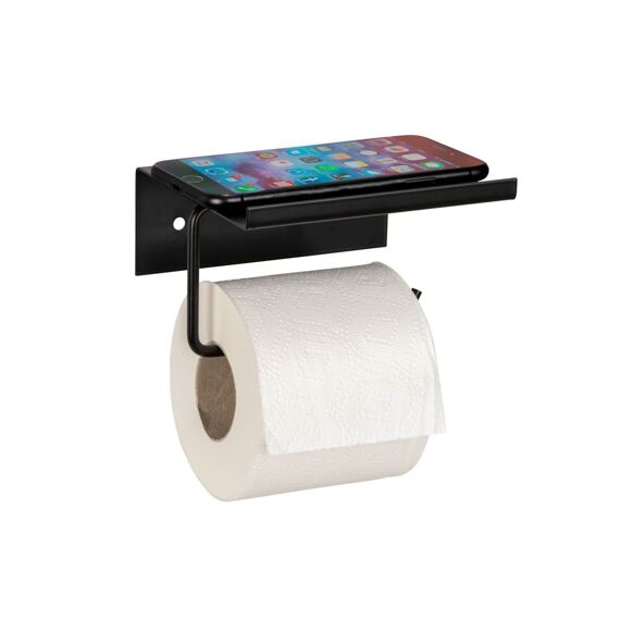 Wenko Toiletrolhouder Met Planchet Desulo Mat Zwart