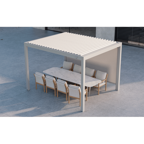 Suns Luxe Gazebo Aluminium Overkapping Manueel Dak 275X365X250Cm Matt Royal Grey