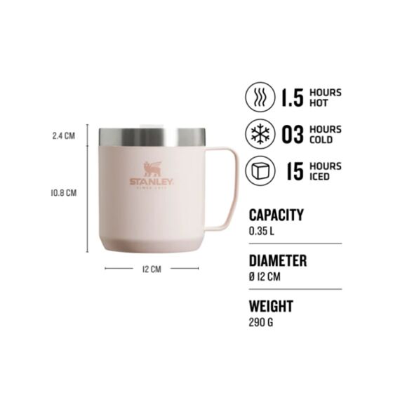 Stanley Stay-Hot Camp Mug Rose Quartz 0,35L