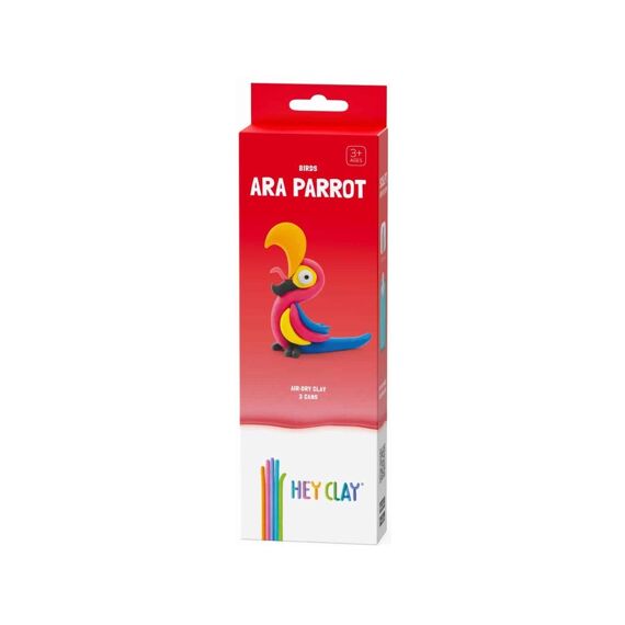 Hey Clay Set Met 3 Potjes AirDry Boetseerklei Ara Parrot