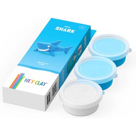 Hey Clay Set Met 3 Potjes AirDry Boetseerklei Shark