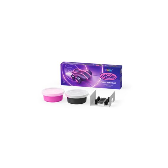 Hey Clay Set Met 2 Potjes AirDry Boetseerklei Cyber Cars Roze