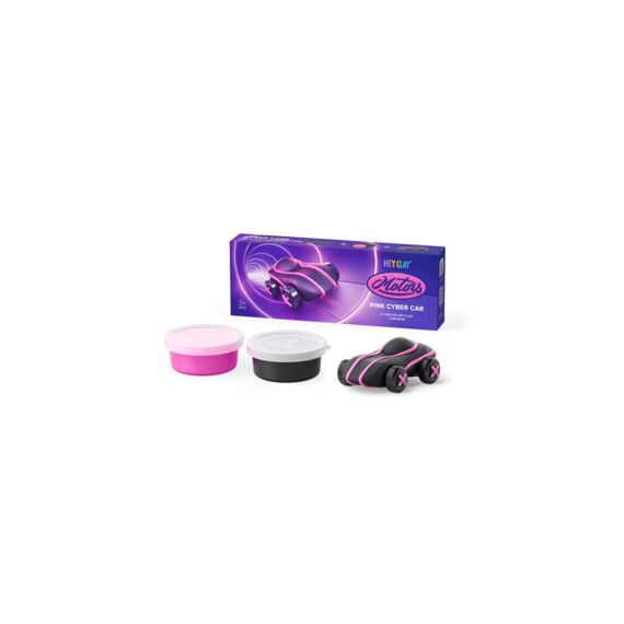 Hey Clay Set Met 2 Potjes AirDry Boetseerklei Cyber Cars Roze