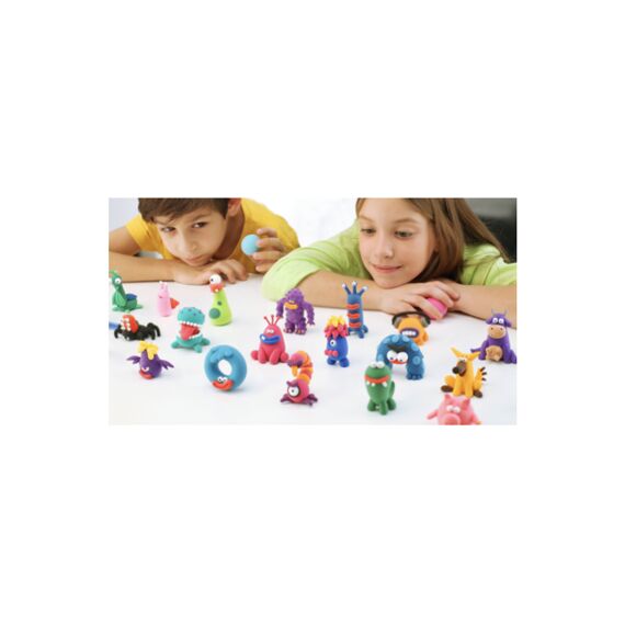 Hey Clay Set Met 2 Potjes AirDry Boetseerklei Cyber Cars Blauw