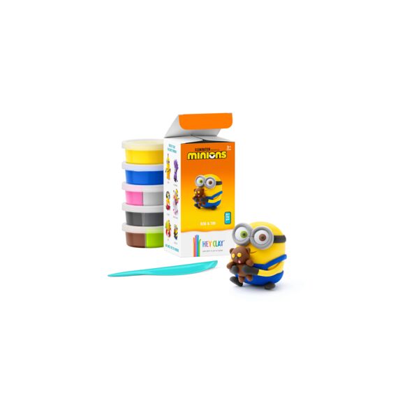 Hey Clay - Set Met 5 Potjes Air-Dry Boetseerklei Minions Bob & Tim