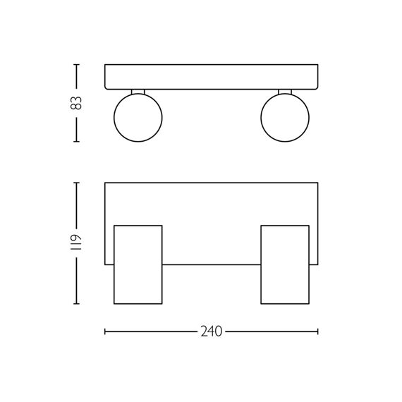 Philips Idris Spot 2X5W Zwart Ip44