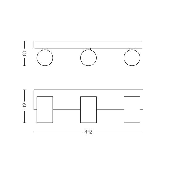 Philips Idris Spot 3X5W Wit Ip44