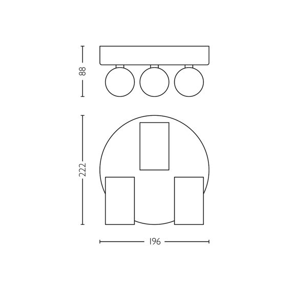 Philips Idris Spot 3X5W Plaat Messing Ip44