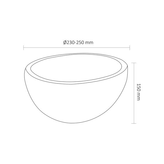 Differnz Ruz Wastafel Riversteen - Ø25Cm