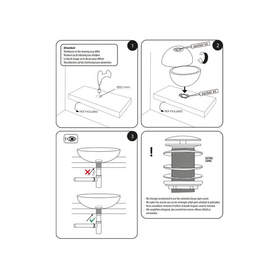 Differnz Ruz Wastafel Riversteen - Ø25Cm