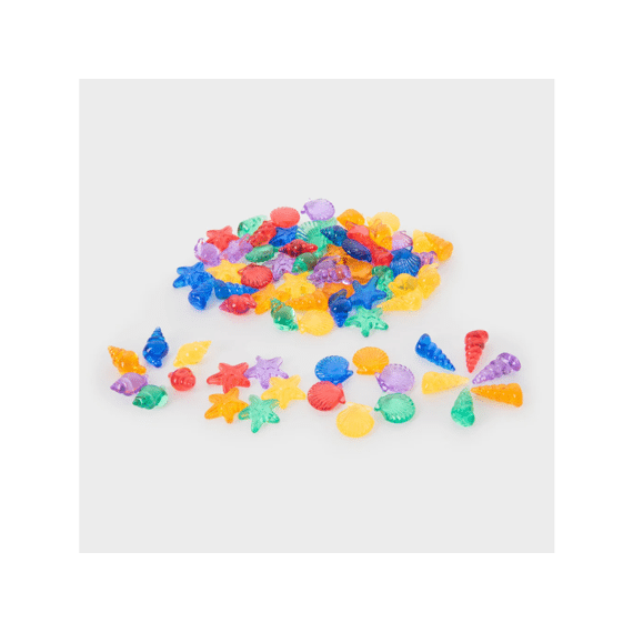 Tickit Transparant Gekleurde Schelpen - 72 Stuks