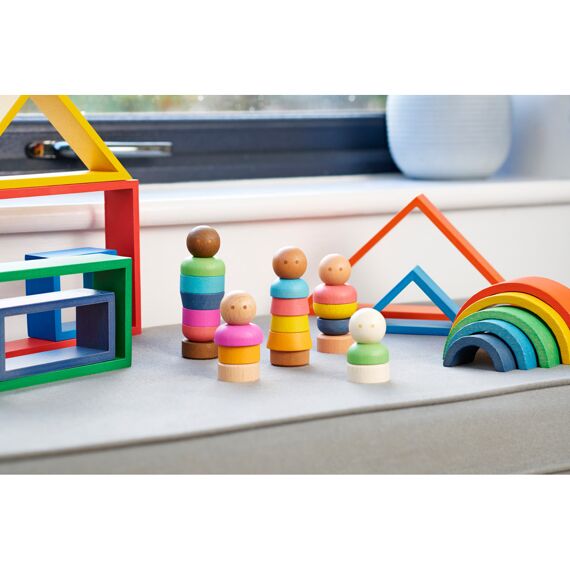 Tickit Regenboog Houten Mensen Mix & Match - Set Van 5