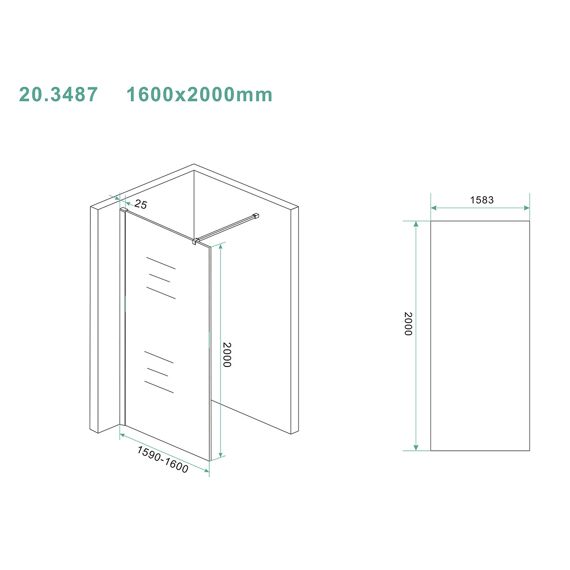 Wiesbaden Slim Glasplaat Helder 1600X2000 8Mm Nano