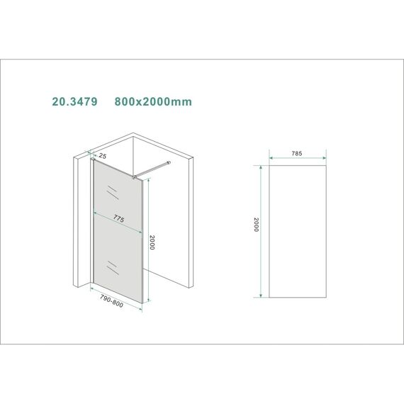 Wiesbaden Slim Glasplaat Rookglas 800X2000 8Mm Nano