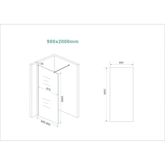 Wiesbaden Slim Glasplaat Vintage Koper 900X2000 8 Mm Nano