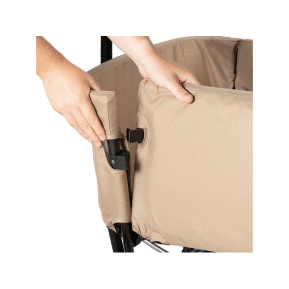 Beachwagon Lite Opvouwbare Bolderkar Zandbruin Incl Kuipbeschermer, Zonnekap, Rugtas En Zijtas