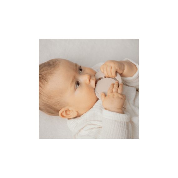 Label Label Silicone Bijtring Maan Nougat