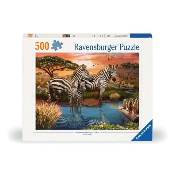 Ravensburger Puzzel 500 Stuks Zebra'S Bij De Drinkplaats