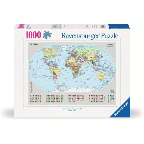 Ravensburger Puzzel 1000 Stuks Staatkundige Wereldkaart