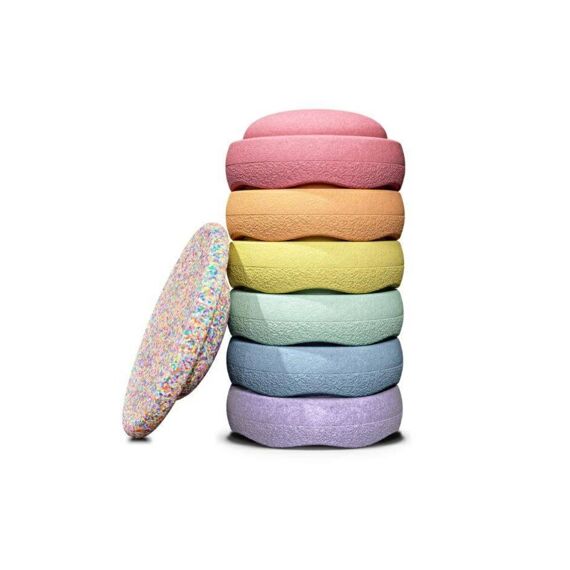 Stapelstein Rainbow Set Pastel 6 + 1 Super Confetti