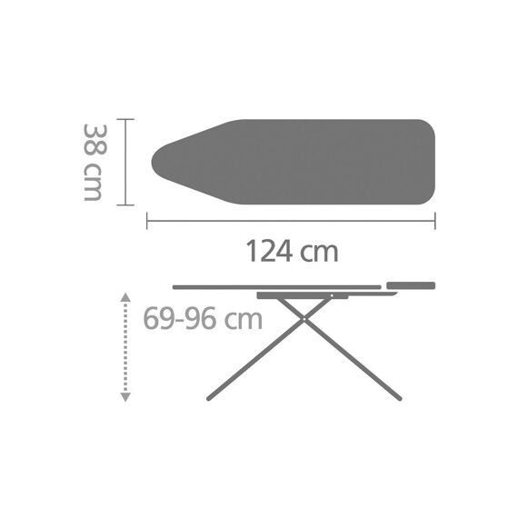 Brabantia Strijktafel B 124X38Cm Mint Tropical Leaves