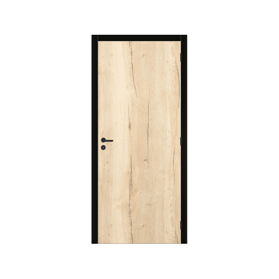 Thys Concept Deurblad Omkeerbaar Woodfeeling Natural Oak Verticaal Tubespaan Kit Black 201.5 Cm X 78 Cm