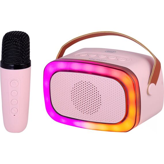 Trevi Mini Party Karaoke Speaker Met Draadloze Usbc Oplaadbare Micro Roze