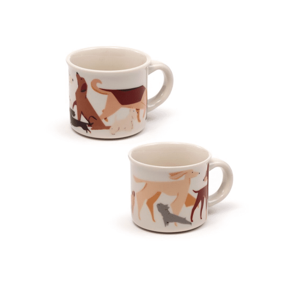 Barks Dog Koffiebekers Porselein Set 2 Stuks