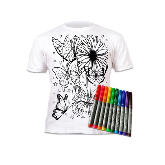 T-Shirt Om In Te Kleuren Butterfly 5-6