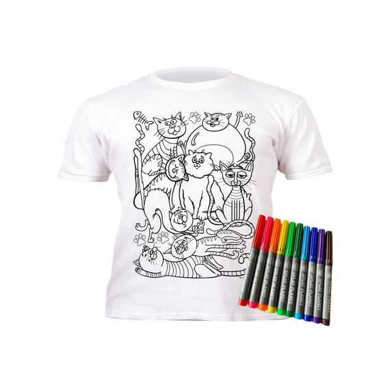 T-Shirt Om In Te Kleuren Cats 5-6