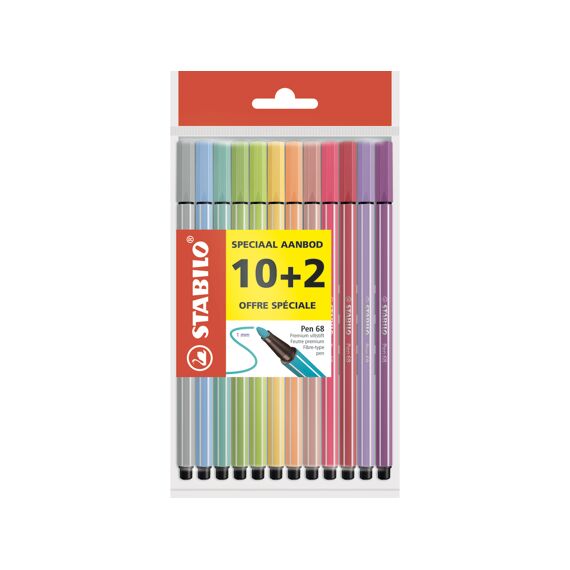 Stabilo Pen 68 Pastel Eco-Pack 10+2 Gratis