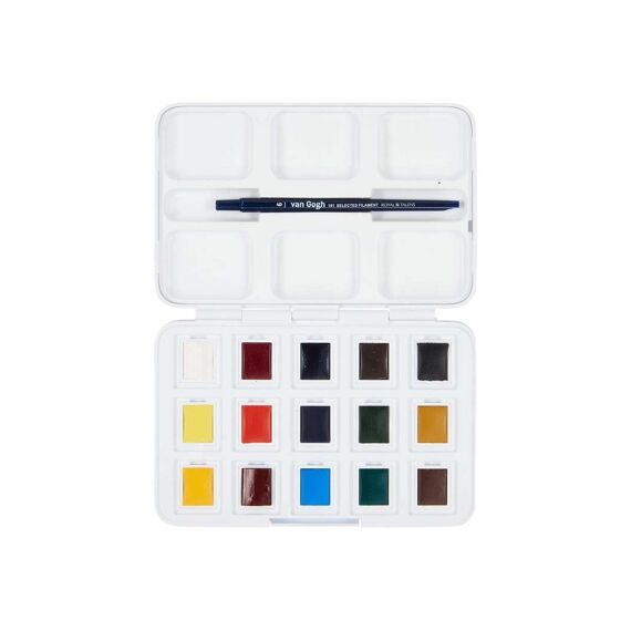 Van Gogh Aquarel Pocket Box 12+3 Gratis Basiskleuren