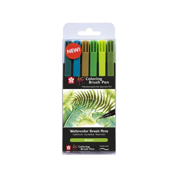 Sakura Koi Brushpen Set 6 Kleuren Botanical