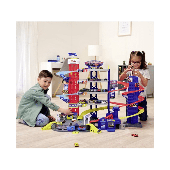 Majorette Super Chase Center Garage Met 5 Voertuigen