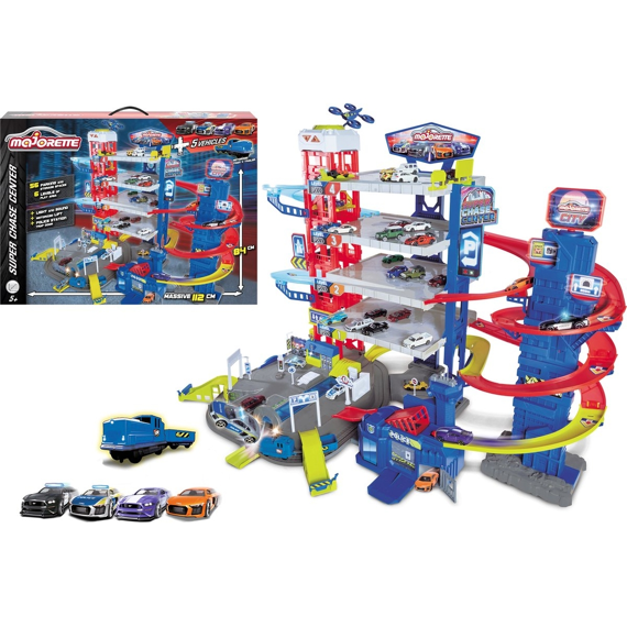 Majorette Super Chase Center Garage Met 5 Voertuigen